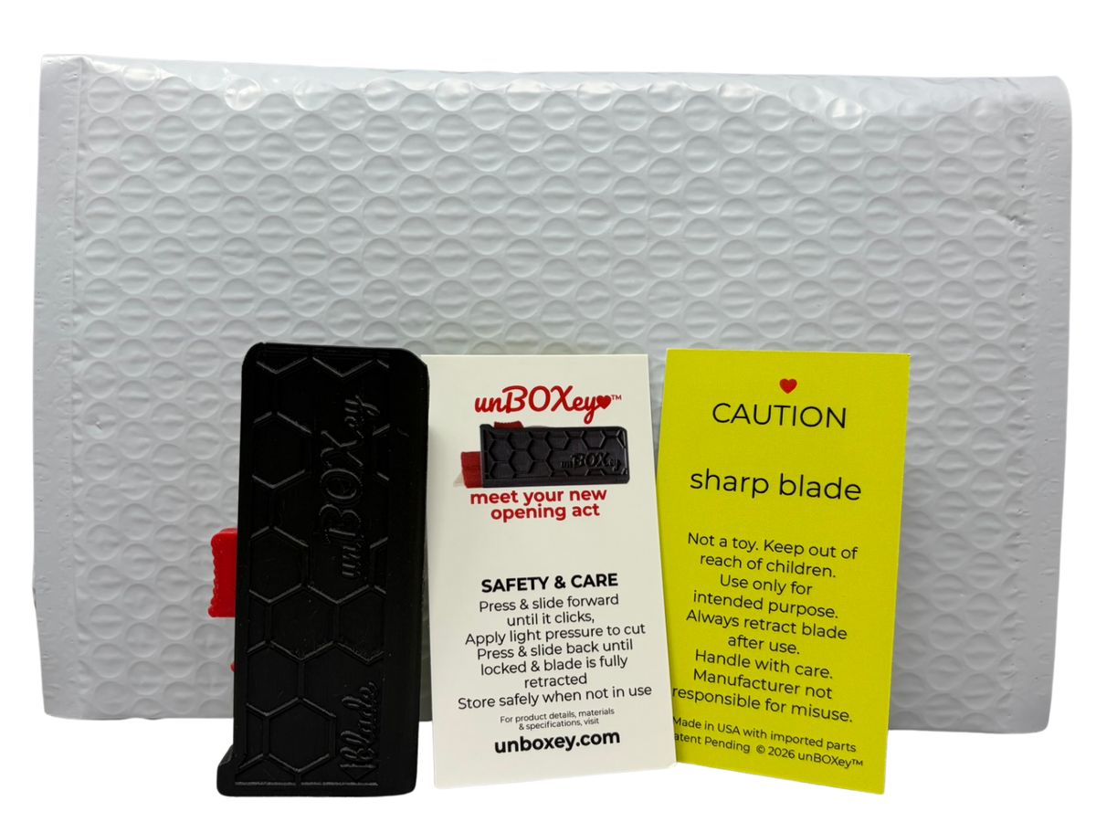 unBOXey™ ORIGINAL - Self-Retracting Box Cutter for Everyday Packages